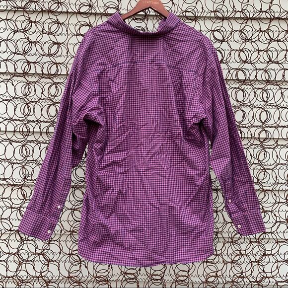 Southern Tide Classic Fit long sleeve button down blue mauve check shirt LARGE - Picture 4 of 4